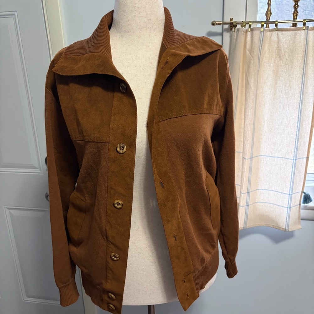 Vintage Wool St. Croix Knits Zephyr Stretch Button Front Jacket